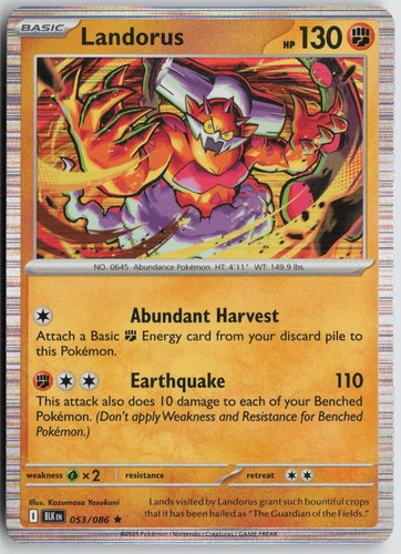 Landorus rare holo black - landorus,