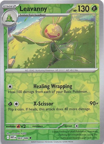 Leavanny 003 086 reverse holo - leavanny, 003/086