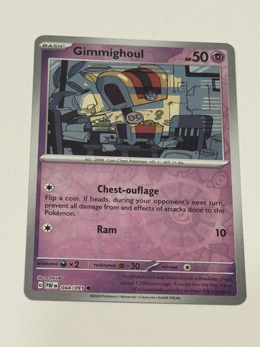 Gimmighoul 044 091 paldean - gimmighoul,