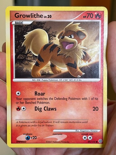 Carta pokemon growlithe - carta, lp