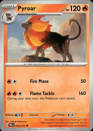 Pyroar 016 131 non - comune, sv