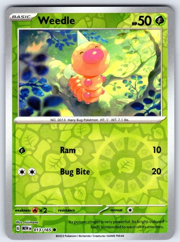 Weedle 013 165 - 013/165, reverse